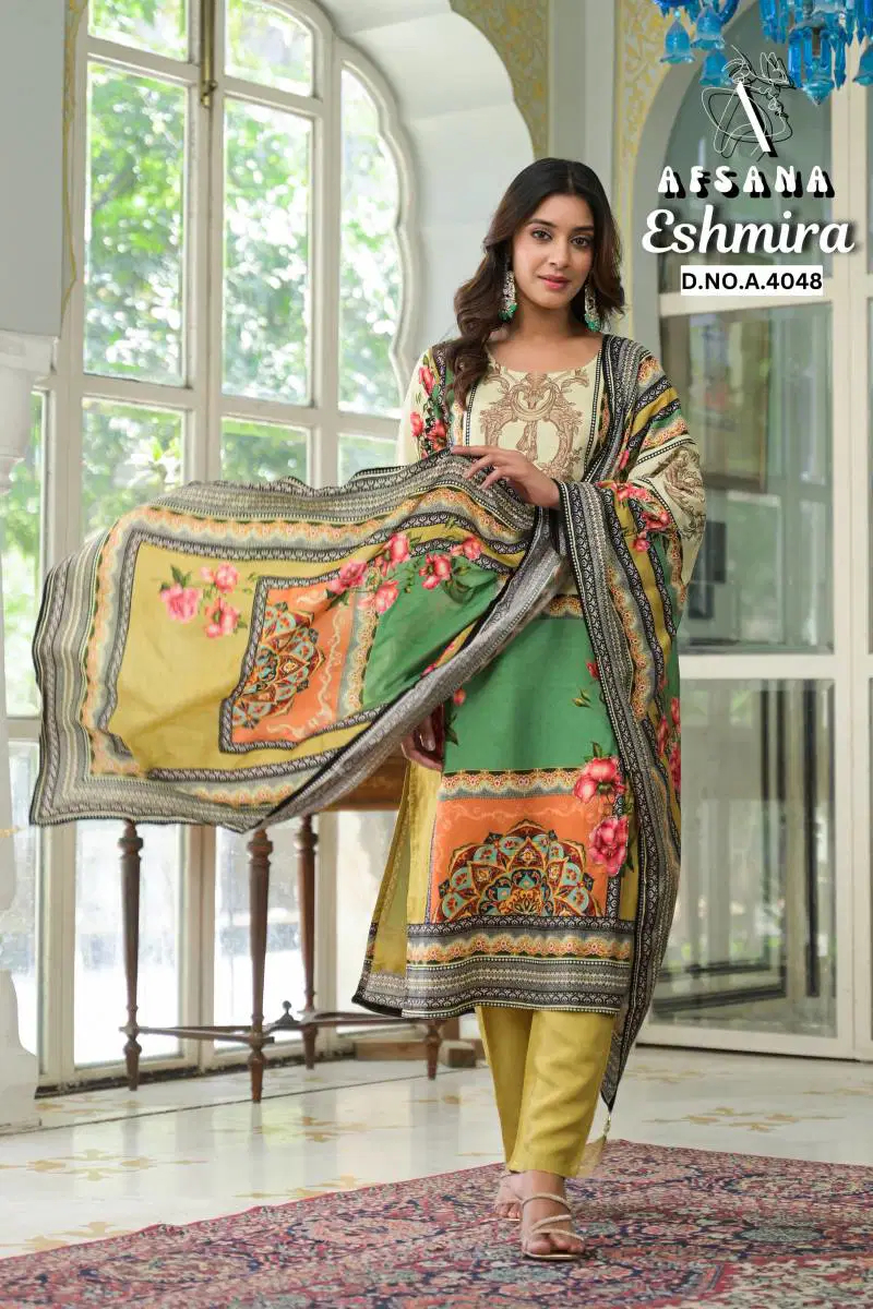 Afsana Eshmira Muslin Digital Print Fancy Ready Made Wholesale Clothing Distributors In India