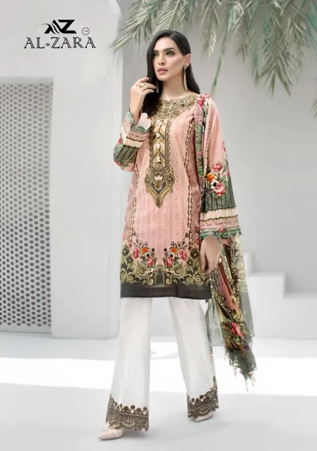 Al Zara Mannat 5 Latest Fancy Pure Cotton Heavy Patch Work Karachi Dress Materials Collection