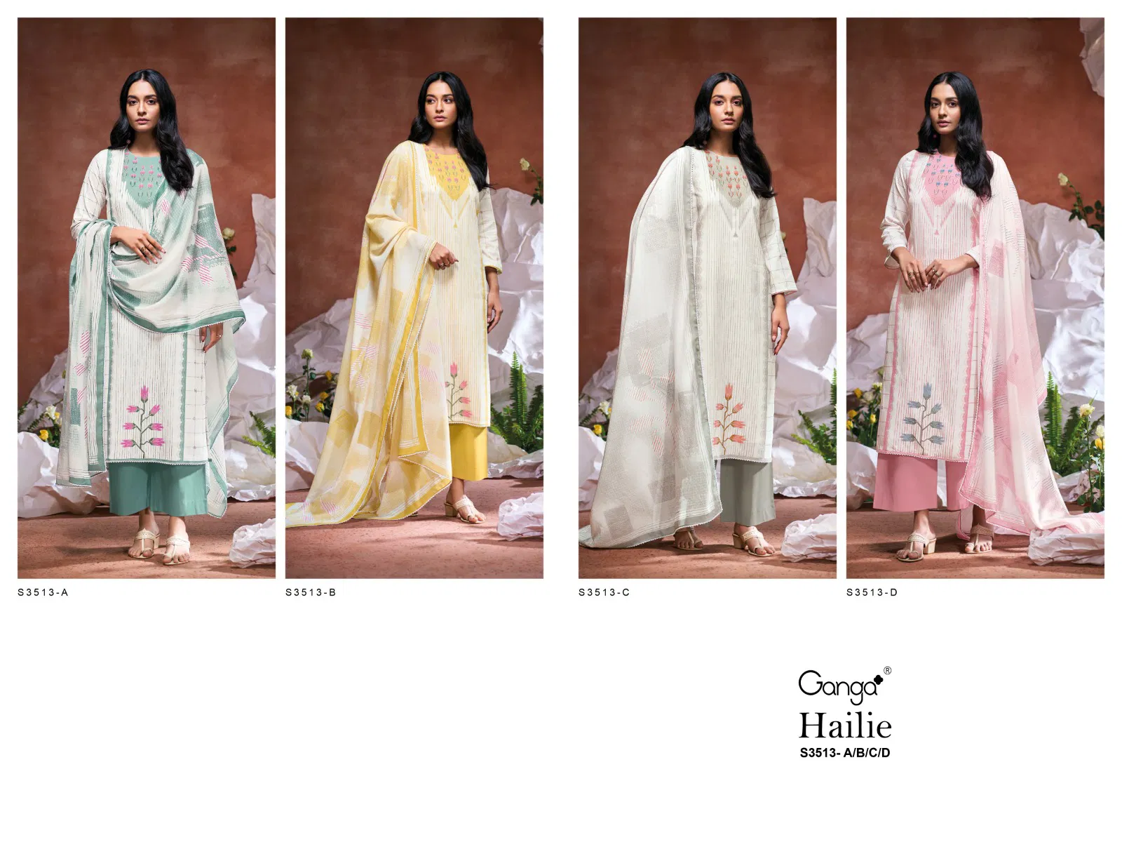 Hailie 3513 By Ganga Cotton Designer Salwar Suit Wholesale Price In Surat