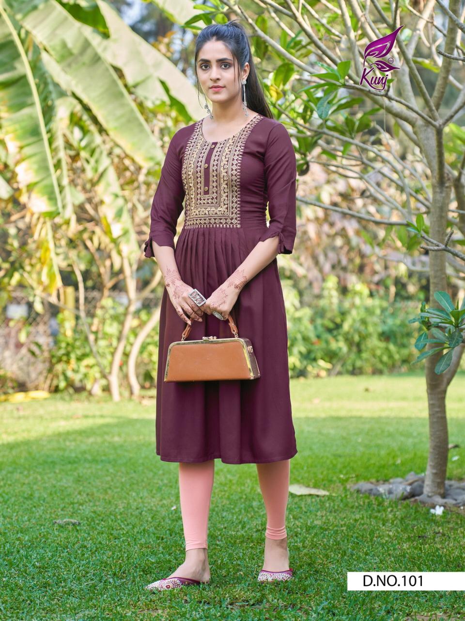 KAVYANSIKA PIXCEL VOL-1 Latest Fancy Designer Heavy Ethnic Wear Rayon Embroidered Kurtis Collection