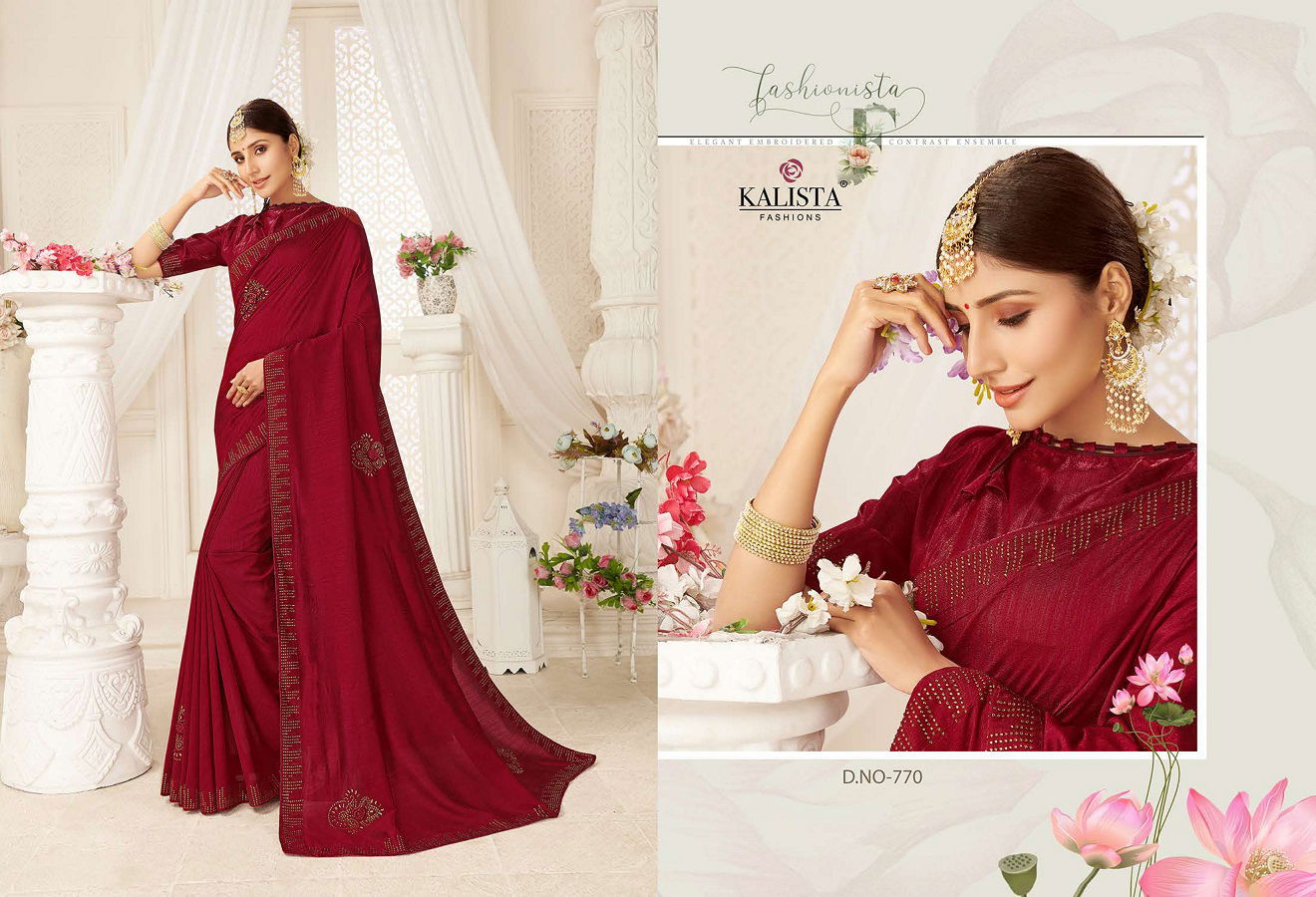 Kalista Anokhi Latest Designer Party Wear Embroidery Worked Fancy Sarees Collection