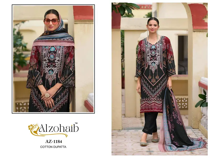 Alzohaib Az 1147 To 1185 Cotton Printed Pakistani Suits Suppliers In India