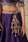 Purple colour Silk With Zari Work Lahenga With Blouse And Dupatta Exporters In India KF 2102
