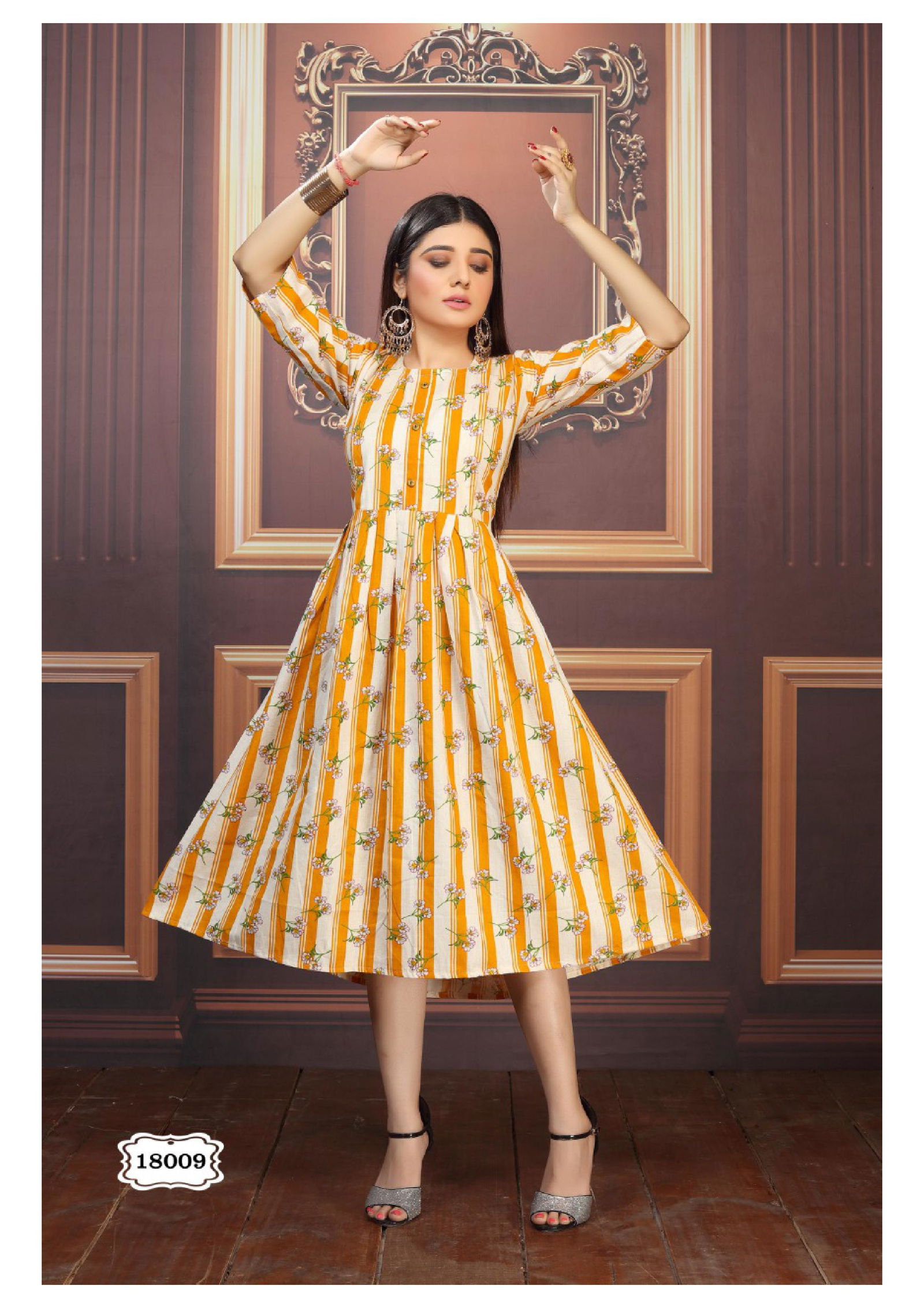 PAKIZA 6 New Collection Fancy Designer Regular Ethnic Wear Cotton Flex Print Anarkali Kurtis Collection