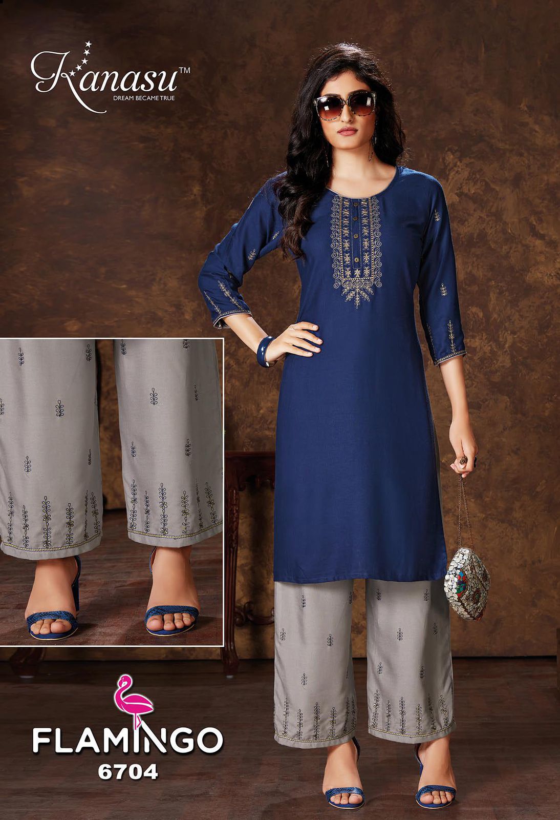 Kanasu Flaamingo 2 Designer Ethnic Wear Rayon Kurti With Bottom Collection