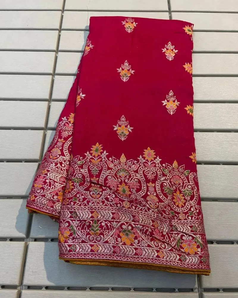 Kc 323 Soft Russian Silk With Meenakari Saree Online Wholesale
