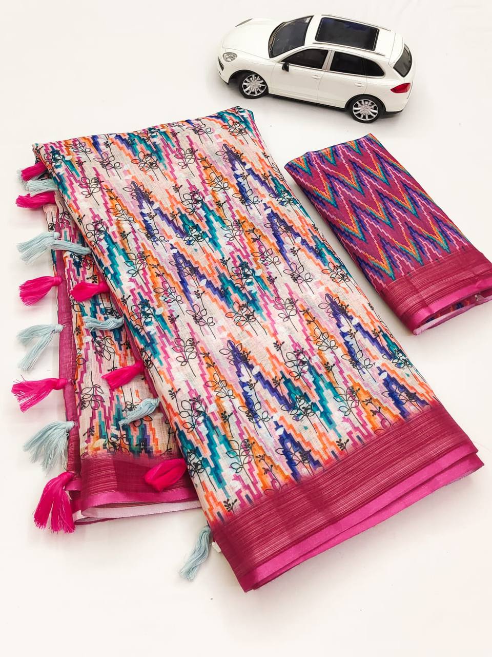 Mg313 Mangalya Linen Digital Print Non Catalog Saree
