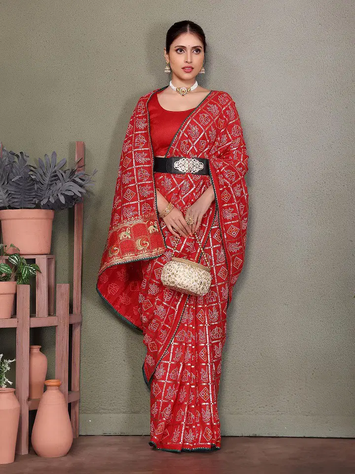 Kaavya 1 Bandhej Printed Silk Festive Wear Saree Online Wholesale