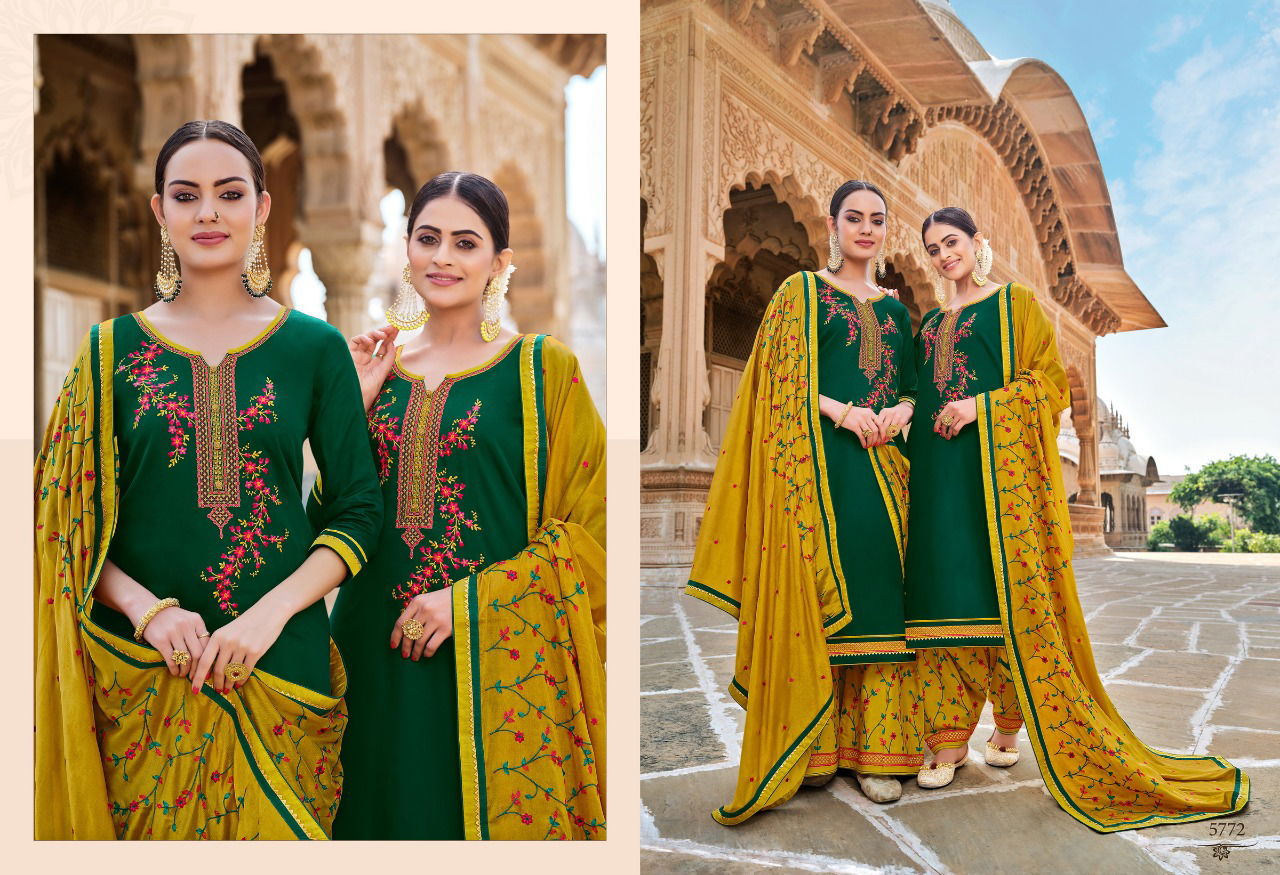 KESSI PANETAR BY PATIALA Latest fancy Festive wear Pure Jam silk with Embroidery Work Heavy salwar suit Collection