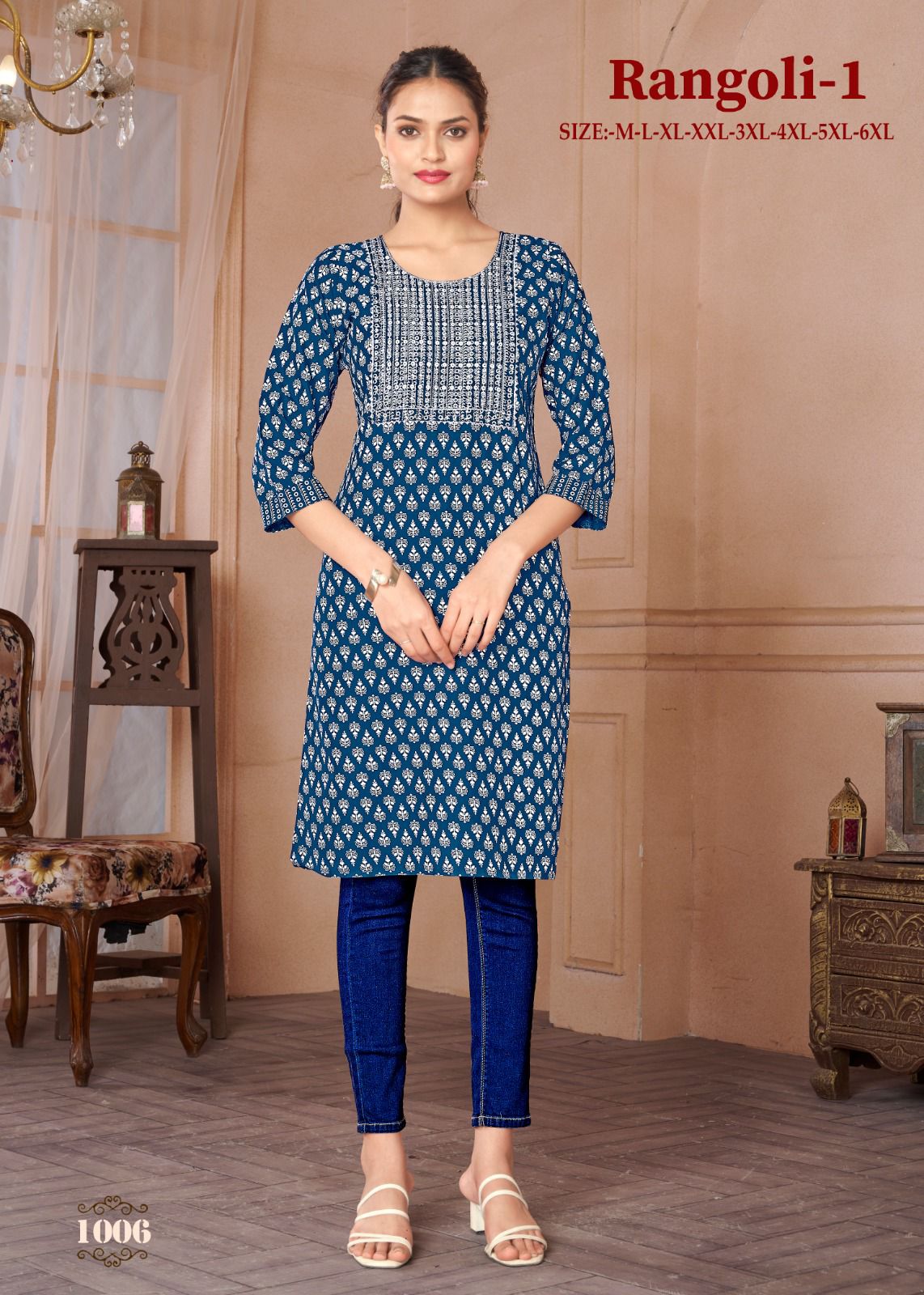 Rangoli By Sangeet Rayon Gold Khadi Printed Kurtis Wholesale Market In Surat