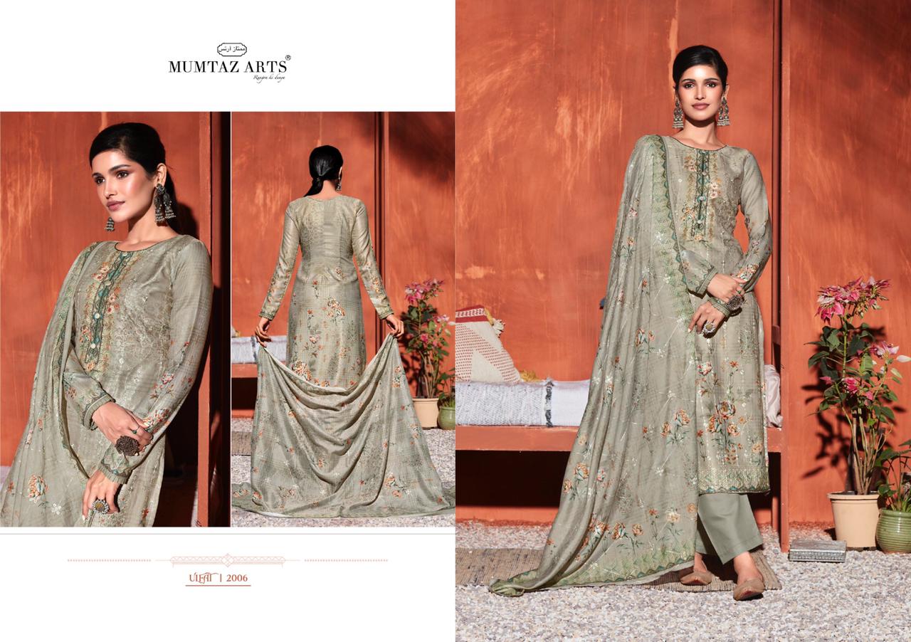 Mumtaz Ulfat New Festive Wear Jam Satin Designer Latest Dress Material Collection