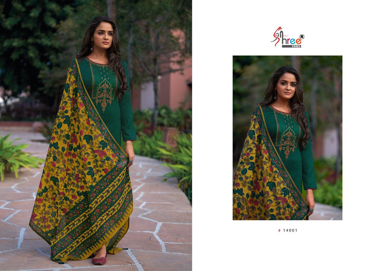Shree Chevron Fancy Festive Wear Jam Cotton Print With Exclusive Self Embroidery Designer Dress Material Collection
