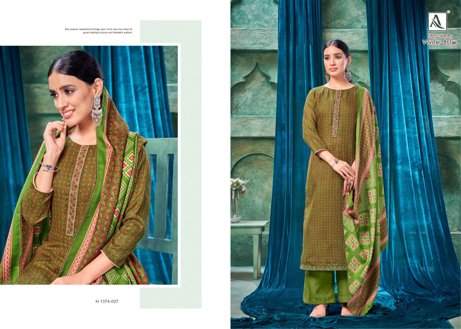 Winter Aafair By Alok Suit Pashmina Salwaar Kameez Dress Matereial Catalog