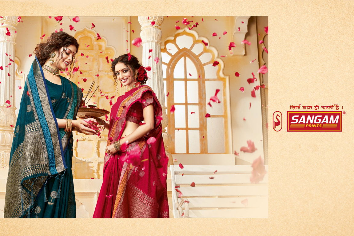 Sangam Indian Latest Fancy Festive Wear Designer Handloom Cotton Saree Collection
