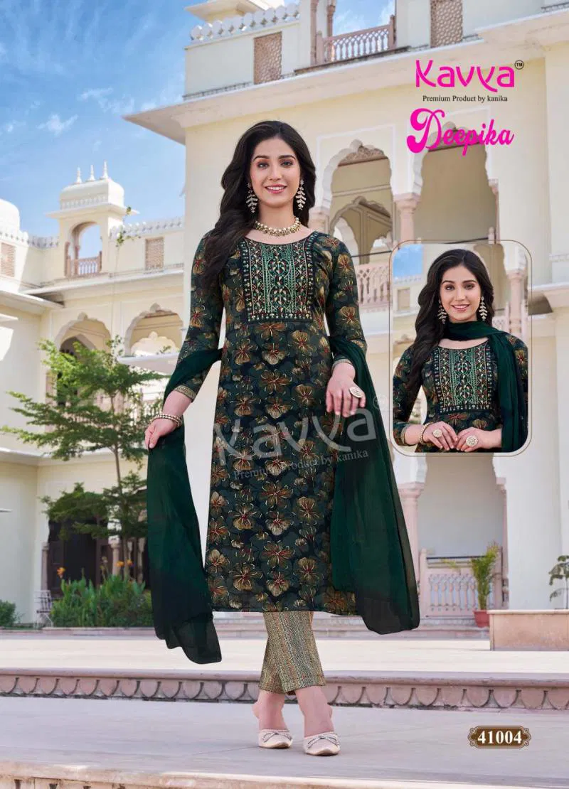 Deepika Vol 41 By Kavya Straight Kurti With Bottom Dupatta Suppliers In India