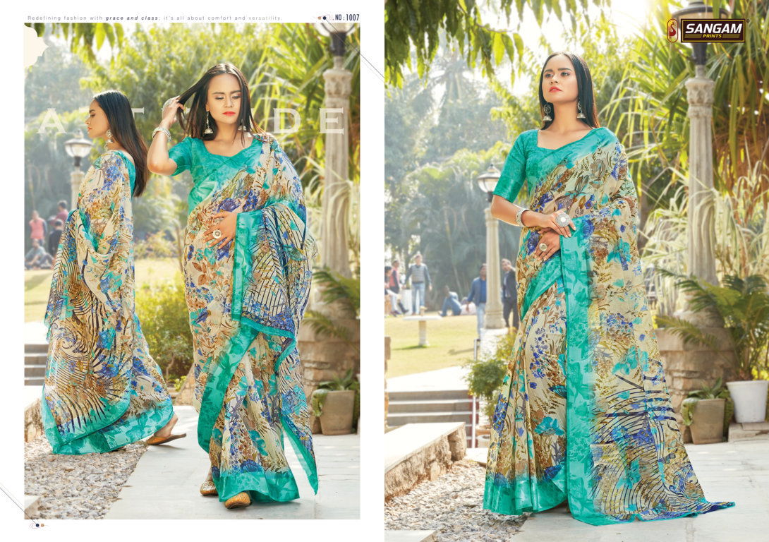 Sangam Kashmiri Cotton Latest Printed Casual Wear Designer Cotton saree Collection 