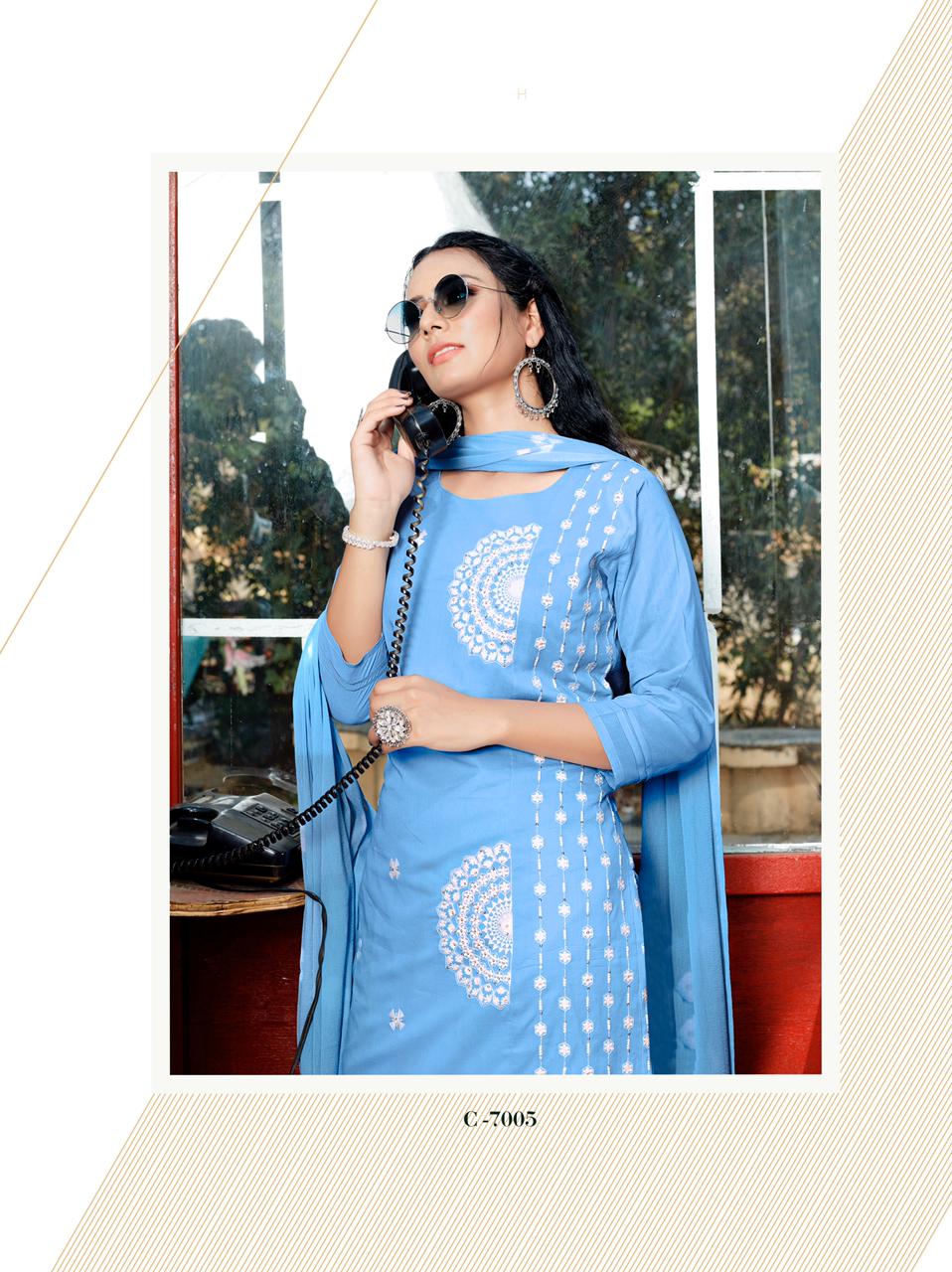 Rt Lucknowi Heavy Embroidery Kurti with Pant and Dupatta Ready Made Collection
