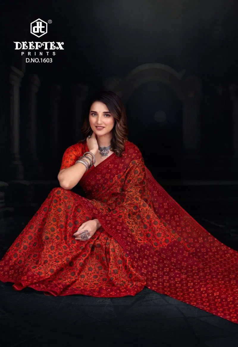 Prime Time Vol 16 By Deeptex Cotton Printed Saree Wholesale Clothing Distributors In India