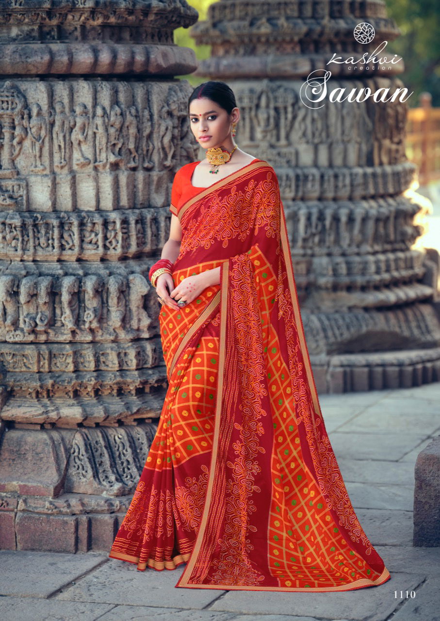 Kashvi Sawan Silk Casual Wear Printed Designer Saree Collection
