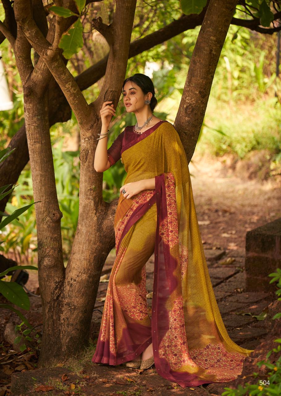 REVISE RATE -- KASHVI FALAK Latest Fancy Regular Wear Weightless Printed saree Collection