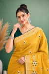 Afs Rutvi Silk Akira Cotton Thread Embroidery Saree