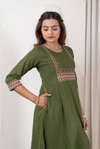 Naisha K 415 Dhabhu Cotton Casual Wear Aline Kurti And Bottom Wholesalers In Delhi