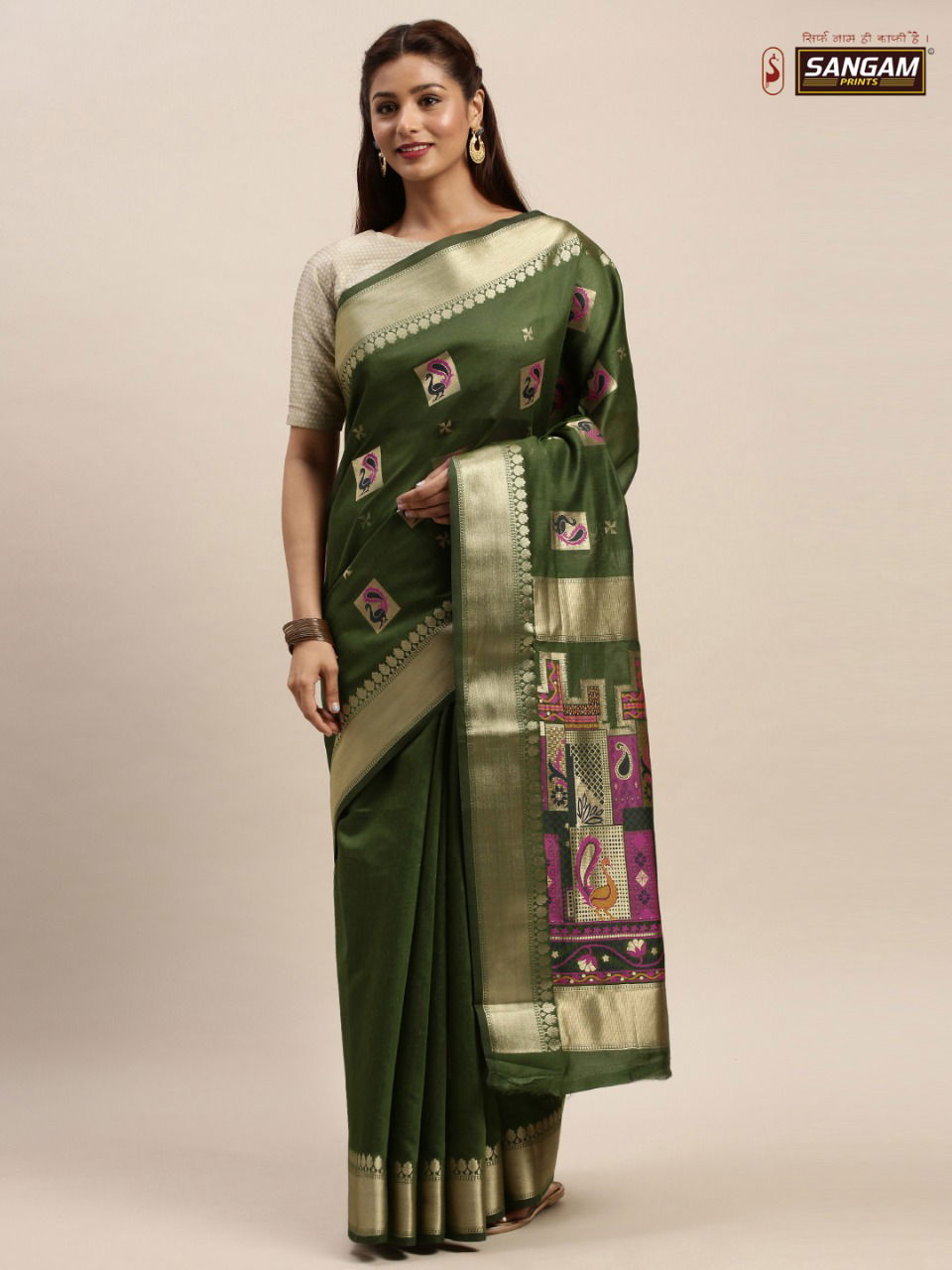 Sangam Baluchari New Collection Of Festival Wear Chanderi Cotton Saree Collection