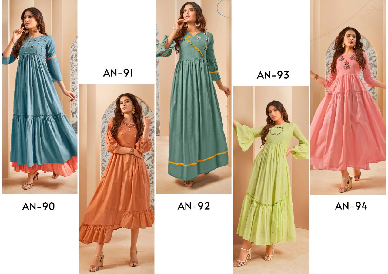 Anyuka Blush Latest Pretty Casual Wear Stylish Kurti Collection 