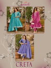Creta By Aanchi Vichitra Silk Ladies Anarkali Kurtis Set Wholesale Market In Surat