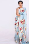 Sf Flora D Flower Printed Japan Satin Saree Best Wholesale Shop In Surat
