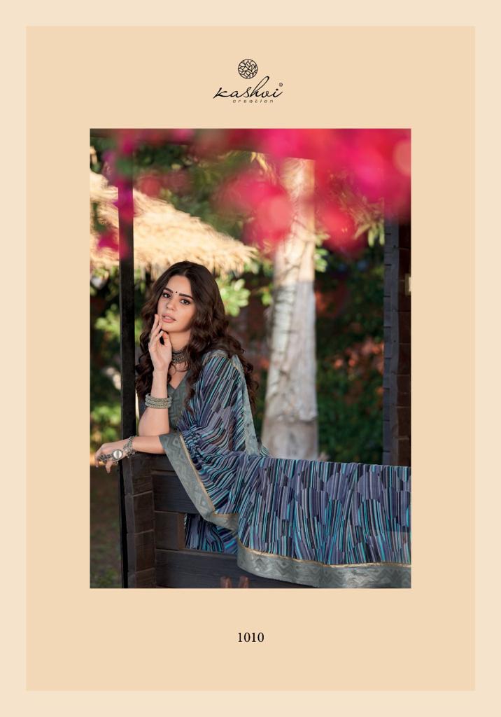 Kashvi Kaya New Casual Daily Wear Georgette Printed Saree Collection
