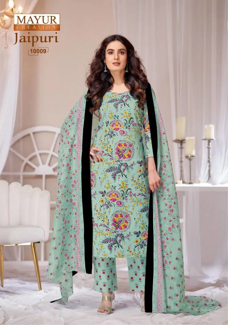 Jaipuri Vol 10 By Mayur Cotton Printed Stylish Dress Material Wholesale Online