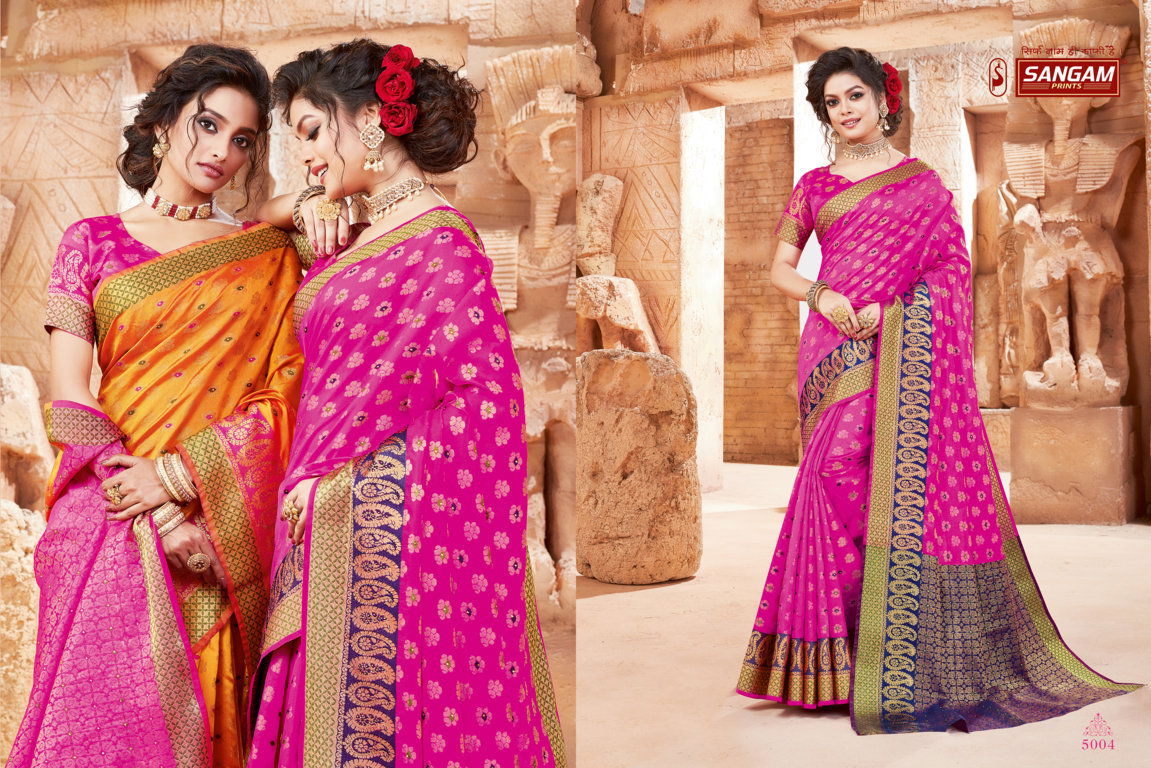 Sangam Shantanam Latest Fancy Festive Wear Heavy Handloom Silk Designer Saree Collection
