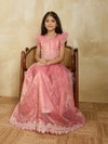 T 5039 A And B Organza Crush Fancy Frok Girls Wear Collection Wholesale In India
