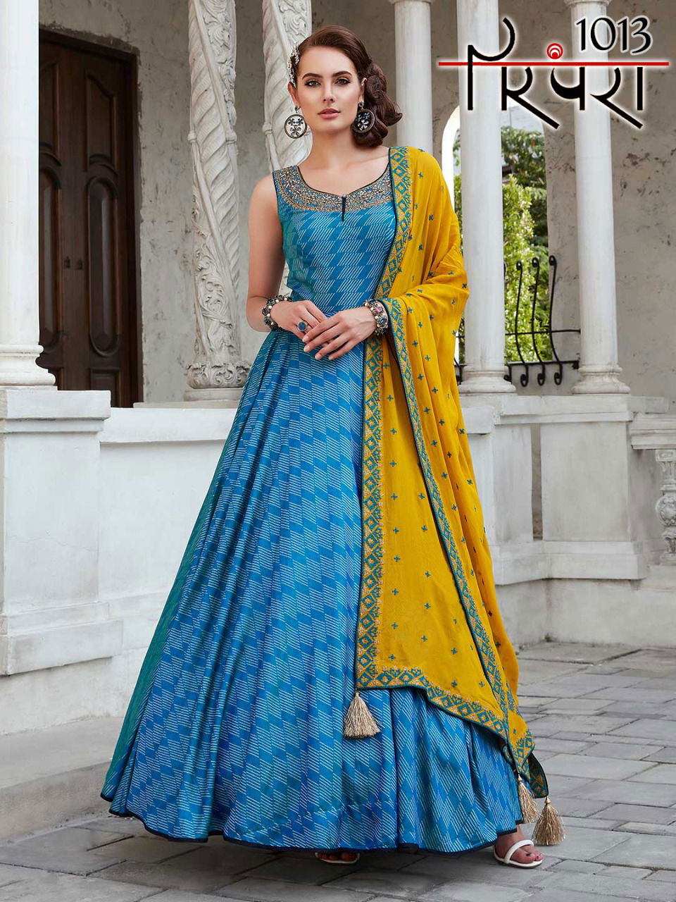 Latest Designer Function Wear Ready Made Gown Style Floor Length Salwar Suit Collection 