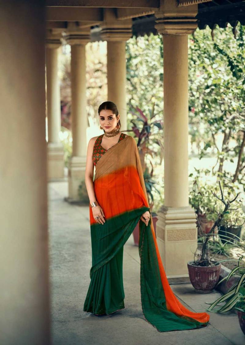 Sanskar Firki Chiffon Weaving Pattern Digital Border Daily Wear Saree Wholesale Online