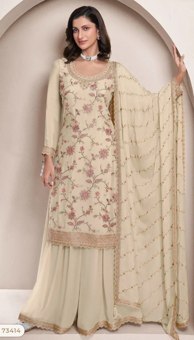 Lekha 73411 To 73414 Chinon Salwar Kameez Wholesale Market In Surat With Price