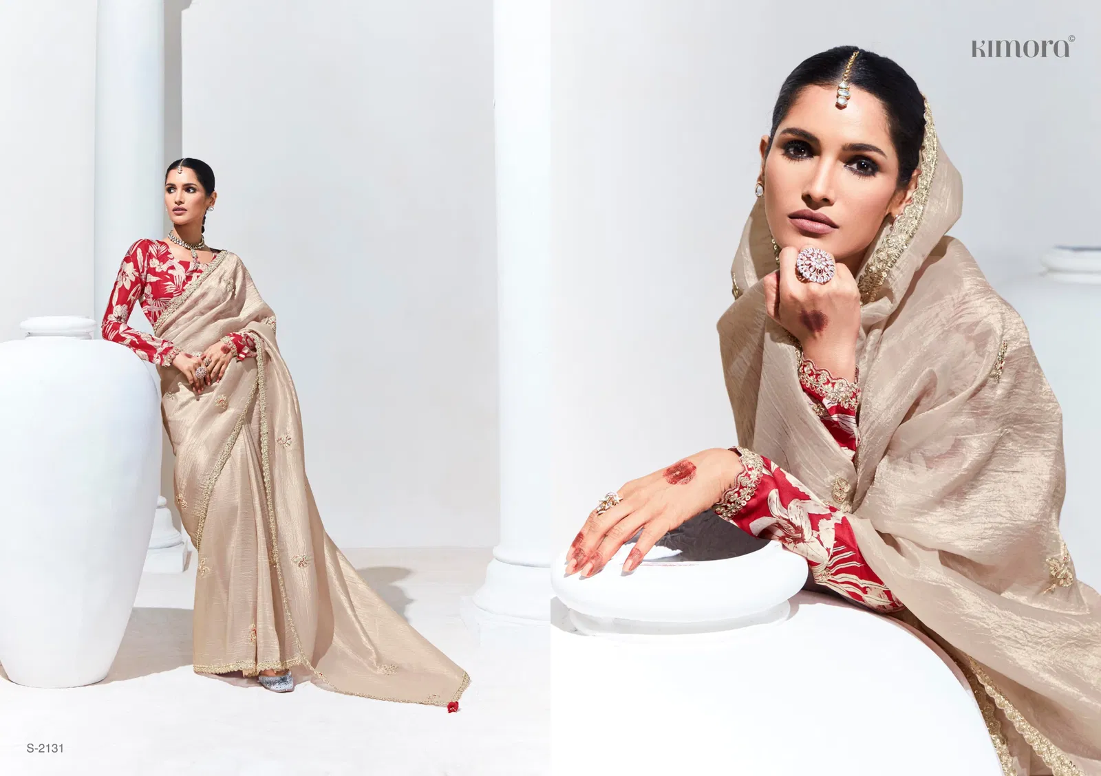 Rangat 2131 New Colour By Kimora Glass Tissue Party Wear Saree Orders In India