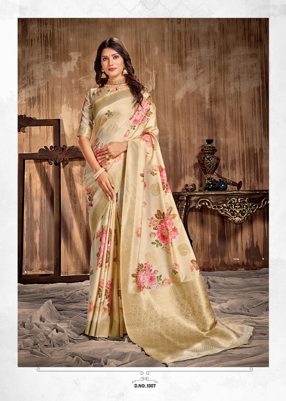 Rajyog Anjali Latest Designer Fancy Festive Wear Silk Digital Printed Silk Sarees Collection

