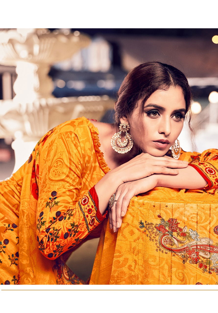 Yashika Rinaz 4 Latest Designer Printed Pure Lawn Cotton Dress Material Collection With Mal Mal Dupatta 