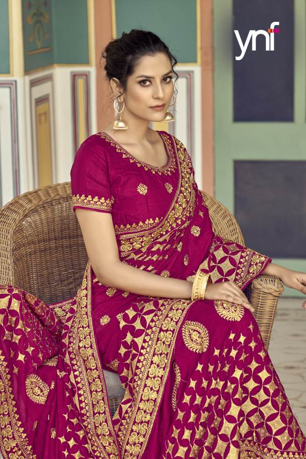 Ynf Haldi Bhaat Fancy Exclusive Wear Vichitra Silk Designer Latest Saree Collection