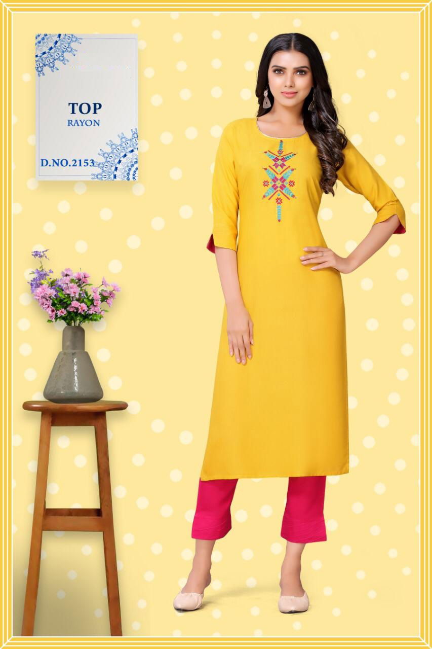 Sakhi 1 Latest Fancy Designer Rayon Ethnic Wear Designer Kurtis Collection
