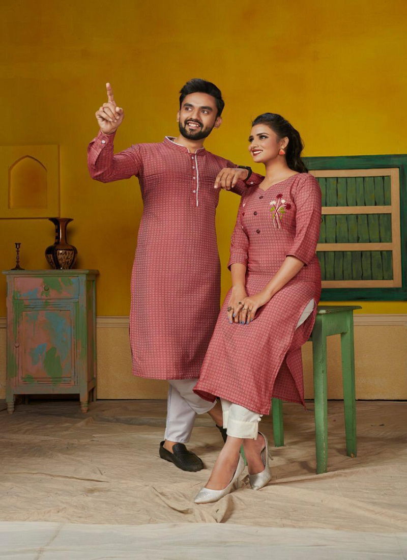 Ram-Leela Couple Combo Of Kurta With Pants And Kurti With Pants 
