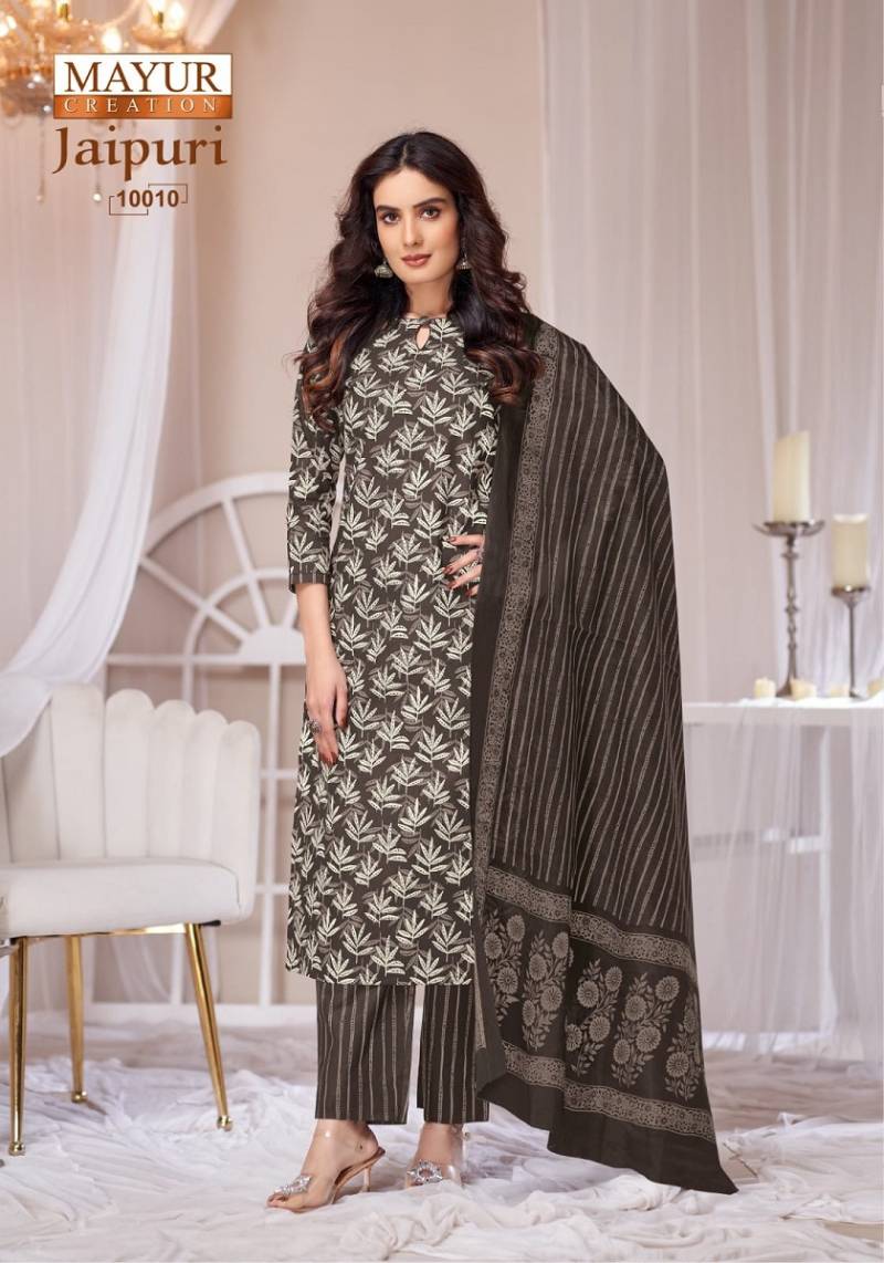 Jaipuri Vol 10 By Mayur Cotton Printed Stylish Dress Material Wholesale Online