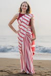 Kz Stripe Cotton Saree 1 Maslin Cotton Digital Geometric Stripe Printed Saree Exporters In India