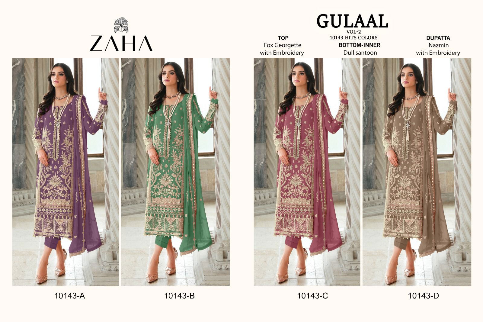 Zaha Gulaal Vol 2 Georgette Pakistani Suits Catalog
