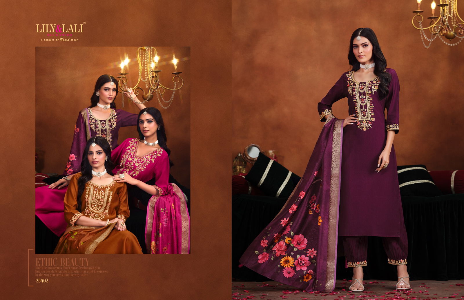 Mirror By Lily And Lali Viscose Kurti With Bottom Dupatta Suppliers In India