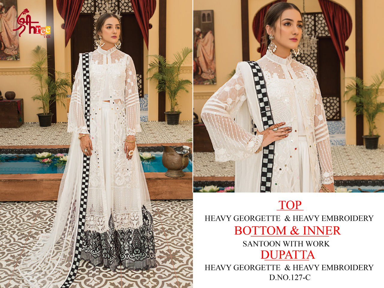 Shree Tex 127 Series Latest Wedding Wear Heavy Georgette With Embroidery Work Designer Pakistani Salwar Suits Collection
