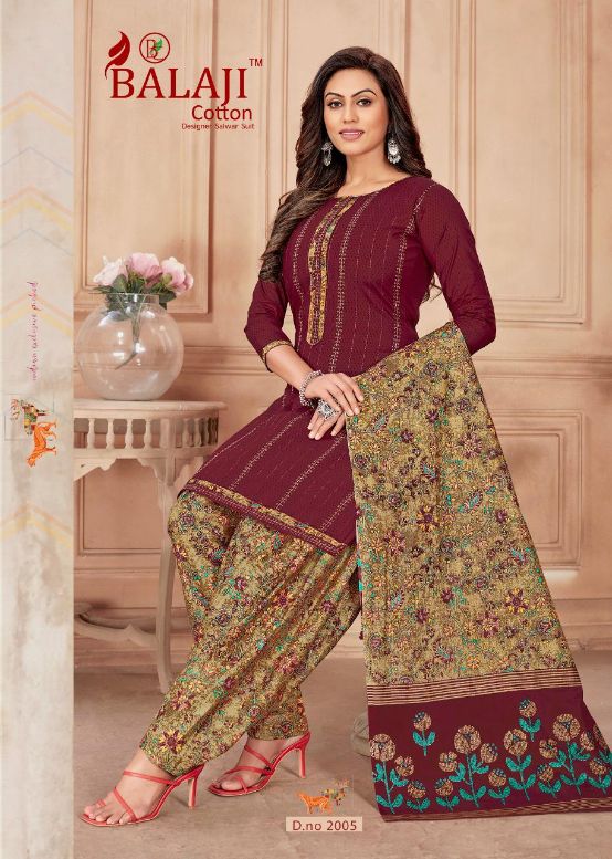 Balaji Niharika Casual Daily Wear Cotton Printed Latest Dress Material Collection