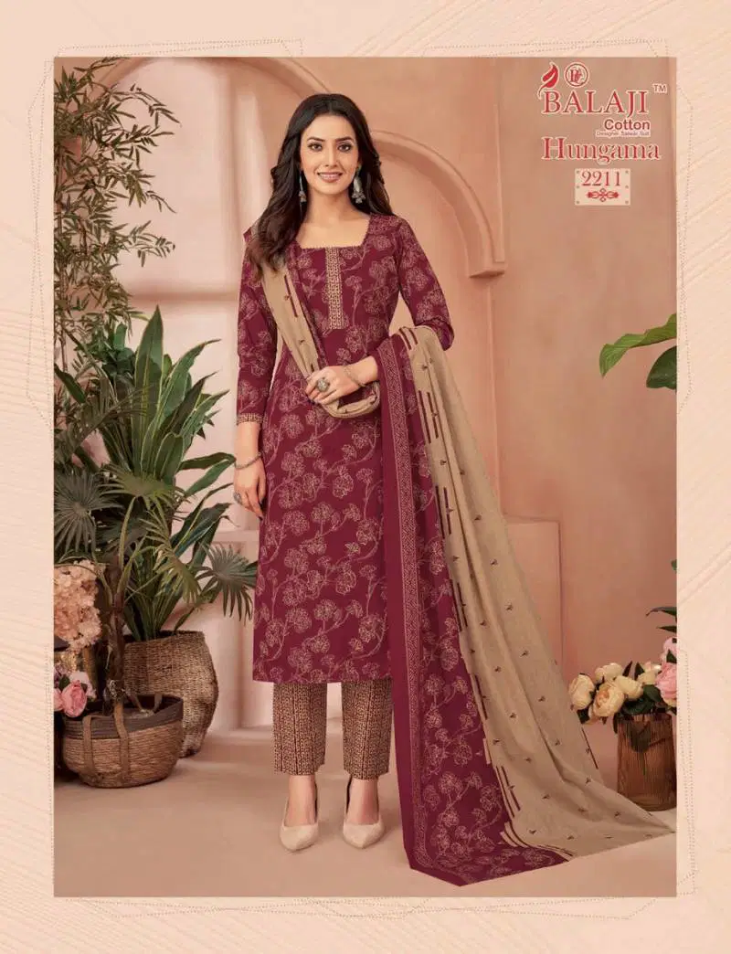 Hungama Vol 22 By Balaji Cotton Printed Dress Material Exporters In India
